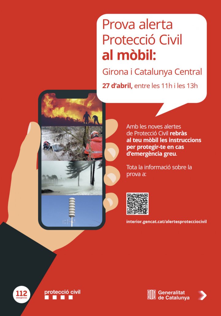 PROVA ALERTA PROTECCIÓ CÍVIL AL MÒBIL