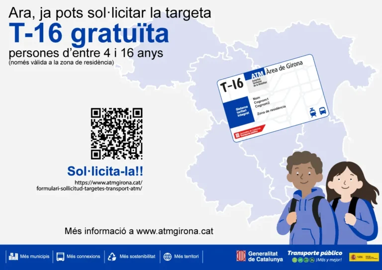 ELS INFANTS I JOVES DE 4 A 16 ANYS DEL MUNICIPI DE CORÇÀ JA PODEN DISPOSAR DE LA T-16 GRATUÏTA