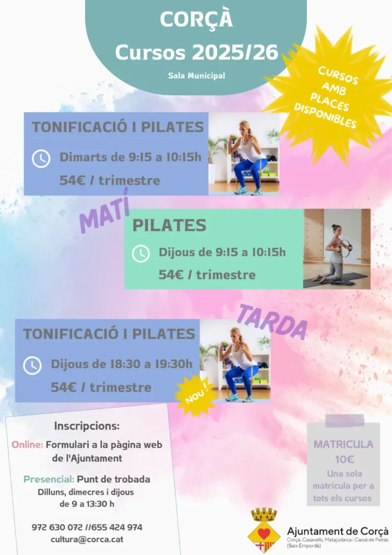 CURSOS 2025/26 | PLACES DISPONIBLES
