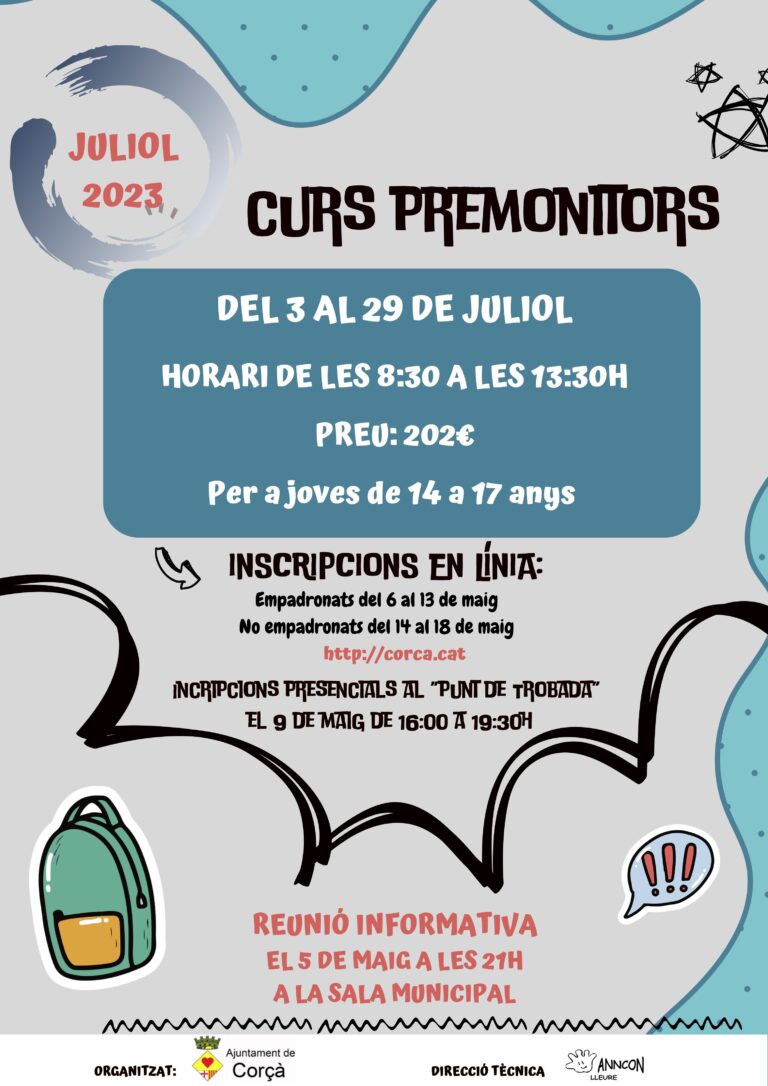 CURS DE PREMONITORS, ESTIU 2023