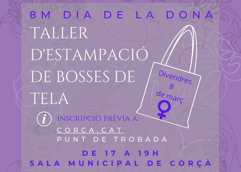 DIA DE LA DONA, TALLER D’ESTAMPACIÓ D’UNA BOSSA DE TELA