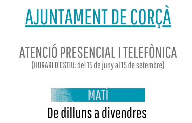 HORARI D’ESTIU AJUNTAMENT