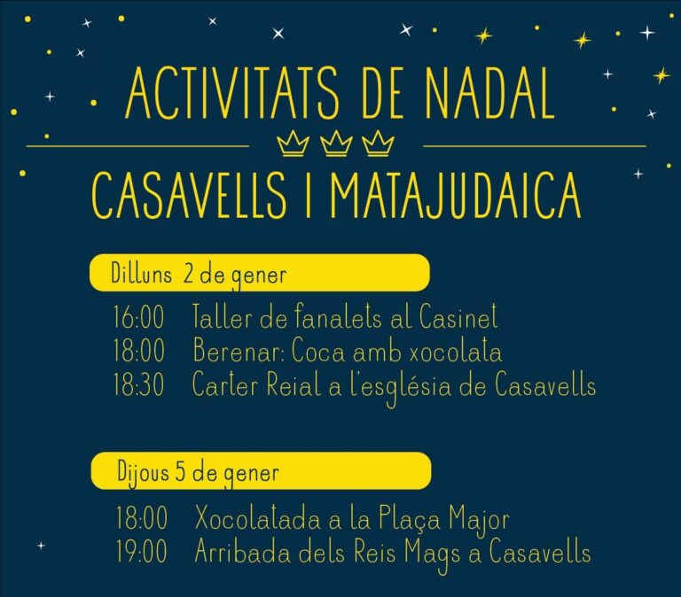 ACTIVITATS NADALENQUES A CASAVELLS I MATAJUDAICA