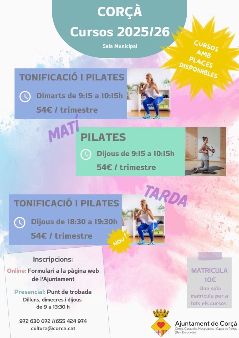 CURSOS 2025/26 | PLACES DISPONIBLES