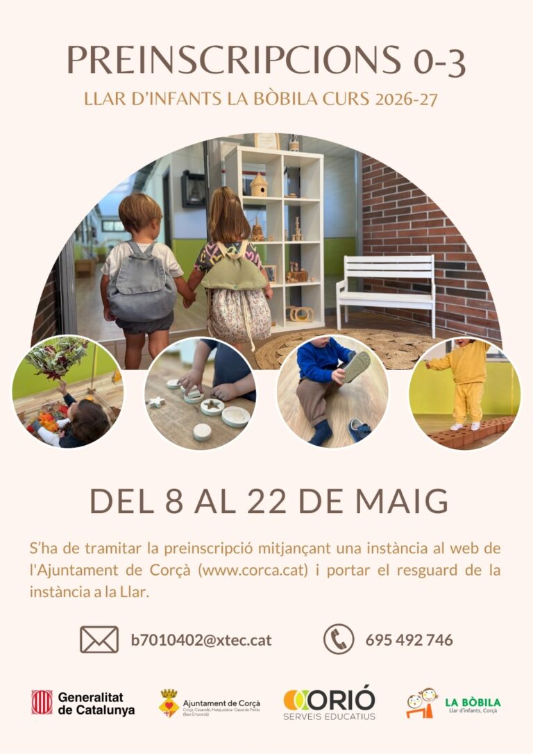 PREINSCRIPCIÓ LLAR D’INFANTS LA BÒBILA 2026-27