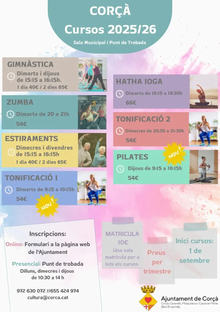 CURSOS 2025/26 | PLACES DISPONIBLES